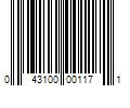 Barcode Image for UPC code 043100001171