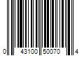 Barcode Image for UPC code 043100500704