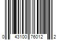 Barcode Image for UPC code 043100760122