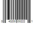 Barcode Image for UPC code 043200002221