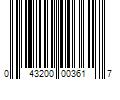 Barcode Image for UPC code 043200003617