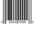 Barcode Image for UPC code 043300000998