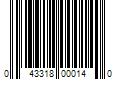 Barcode Image for UPC code 043318000140