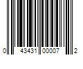 Barcode Image for UPC code 043431000072