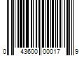 Barcode Image for UPC code 043600000179