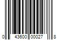 Barcode Image for UPC code 043600000278