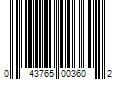 Barcode Image for UPC code 043765003602