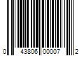 Barcode Image for UPC code 043806000072