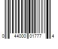 Barcode Image for UPC code 044000017774