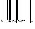 Barcode Image for UPC code 044100001758