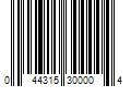 Barcode Image for UPC code 044315300004