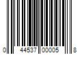 Barcode Image for UPC code 044537000058