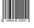 Barcode Image for UPC code 0449394000041