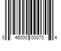 Barcode Image for UPC code 045000000704