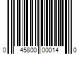 Barcode Image for UPC code 045800000140