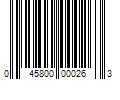 Barcode Image for UPC code 045800000263