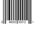 Barcode Image for UPC code 046000000121