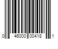 Barcode Image for UPC code 046000004181