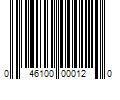 Barcode Image for UPC code 046100000120. Product Name: 