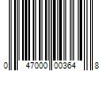 Barcode Image for UPC code 047000003648