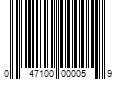 Barcode Image for UPC code 047100000059