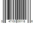 Barcode Image for UPC code 047100001186