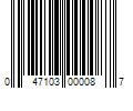 Barcode Image for UPC code 047103000087