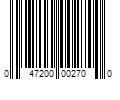 Barcode Image for UPC code 047200002700