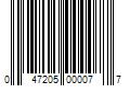 Barcode Image for UPC code 047205000077