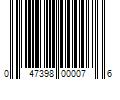 Barcode Image for UPC code 047398000076