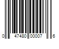 Barcode Image for UPC code 047480000076