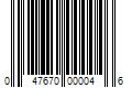 Barcode Image for UPC code 047670000046