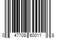 Barcode Image for UPC code 047708600118