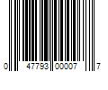 Barcode Image for UPC code 047793000077