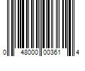 Barcode Image for UPC code 048000003614