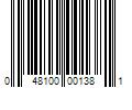 Barcode Image for UPC code 048100001381