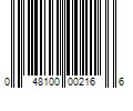 Barcode Image for UPC code 048100002166