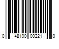 Barcode Image for UPC code 048100002210