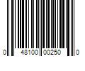 Barcode Image for UPC code 048100002500