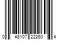 Barcode Image for UPC code 048107222604