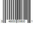 Barcode Image for UPC code 049000006001