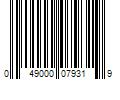 Barcode Image for UPC code 049000079319. Product Name: The Coca-Cola Company POWERADE Electrolyte Enhanced Zero Sugar Grape Sport Drink  28 fl oz  Bottle