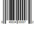 Barcode Image for UPC code 049334000072