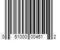 Barcode Image for UPC code 051000004512