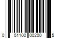 Barcode Image for UPC code 051100002005