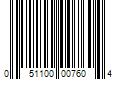 Barcode Image for UPC code 051100007604