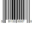 Barcode Image for UPC code 051133000078