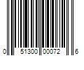 Barcode Image for UPC code 051300000726