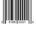 Barcode Image for UPC code 051650000018