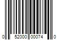 Barcode Image for UPC code 052000000740